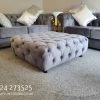 Furniture Imports LTD 3+2 SOFAS Square Chesterfield Sofa Footstool