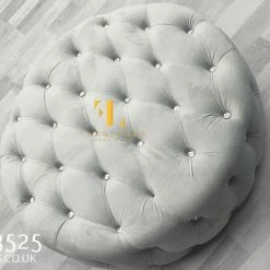 Furniture Imports LTD 3+2 SOFAS Chesterfield Round Sofa FULL UPHOLSTERY Footstool