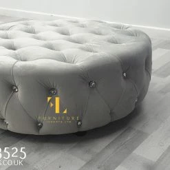 Furniture Imports LTD 3+2 SOFAS Chesterfield Round Sofa FULL UPHOLSTERY Footstool