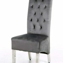 ASR INTERIOR Sofia Dining Chairs Lion Knocker Chrome Legs