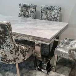 Furniture Imports LTD Danetti Lustro Crush Arianna Marble Dining Set ALL DINING TABLE SET