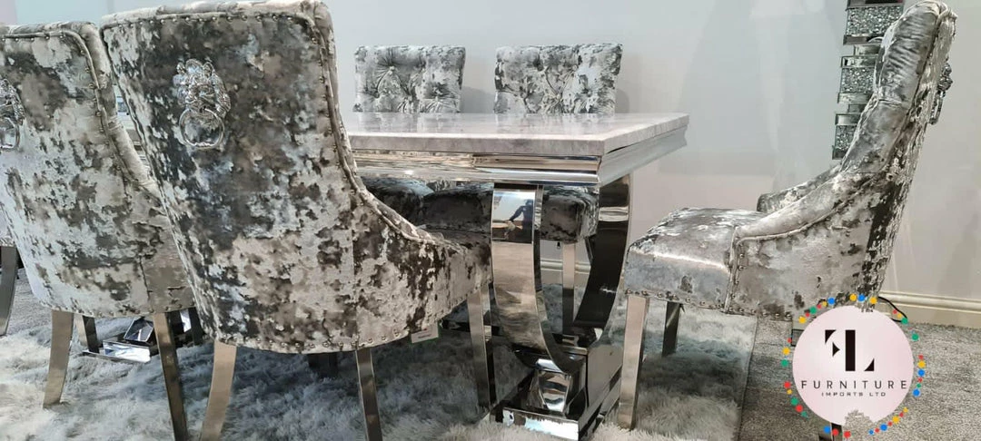 Furniture Imports LTD Danetti Lustro Crush Arianna Marble Dining Set ALL DINING TABLE SET