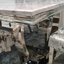 Furniture Imports LTD Danetti Lustro Crush Arianna Marble Dining Set ALL DINING TABLE SET