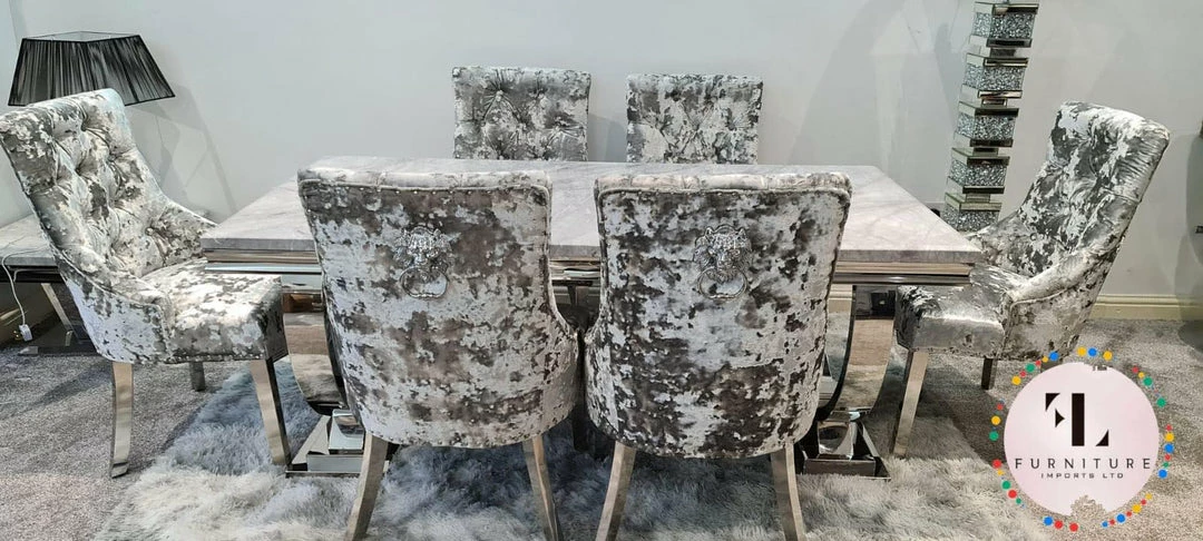 Furniture Imports LTD Danetti Lustro Crush Arianna Marble Dining Set ALL DINING TABLE SET