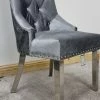 ASR INTERIOR Parklane Silver Pewter Velvet Dining Chair SALE ITEMS