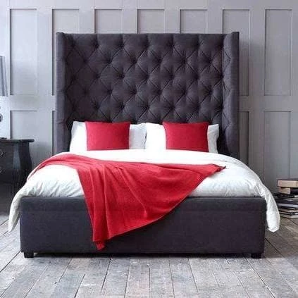 FIL ROYAL WINGBACK BEDFRAME IN PLUSH VELVET BED COLLECTION