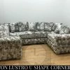 Velvetsofa SOFAS ASHTON LUSTRO CRUSHED VELVET U CORNER SOFA RANGE