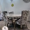 FIL Ashley Round Marble Dining Table + Lustro Velvet Dining Chair ALL DINING TABLE SET