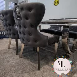 Furniture Imports LTD Valentino Arianna Grey Marble Dining Table Set