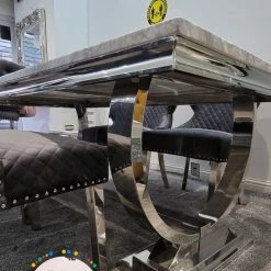 Furniture Imports LTD Valentino Arianna Grey Marble Dining Table Set