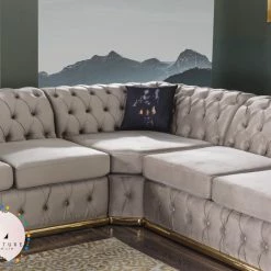 TURKISH Khalifah Corner Sofa Range Plush Velvet - Choose Combination