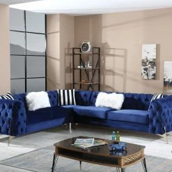 TURKISH DUBAI SOFA COLLECTION Hermes Corner Sofa Plush Velvet