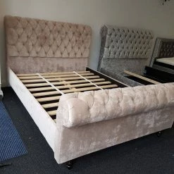 BESPOKEZ Santiago Plush Velvet Bedstead