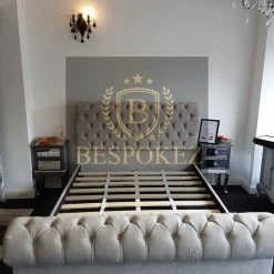 BESPOKEZ Santiago Plush Velvet Bedstead