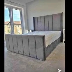 Furniture Imports LTD Roma Wingback Bedframe In Plush Velvet