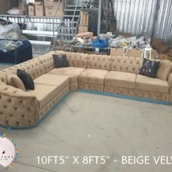 TURKISH Khalifah Corner Sofa Range Plush Velvet - Choose Combination