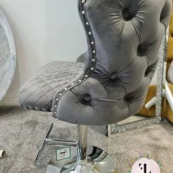 ASR INTERIOR Valencia Luxury Upholstered Grey Barstool SALE ITEMS