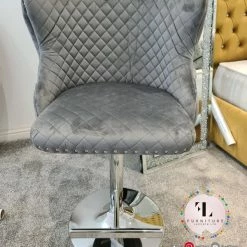 ASR INTERIOR Valencia Luxury Upholstered Grey Barstool SALE ITEMS