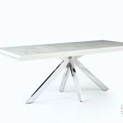 Furniture Imports LTD ALL DUBAI DINING & OCCATIONAL RANGES Karla Chrome Metal Finish Dining Table Set