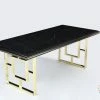 Furniture Imports LTD Anka Dining Table Set In Black With Gold Legs ALL DUBAI DINING & OCCATIONAL RANGES