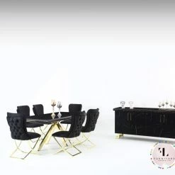 Furniture Imports LTD Karla Gold Metal Finish Dining Table Set