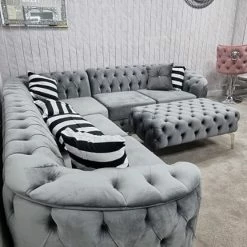 TURKISH Khalifah Corner Sofa Range Plush Velvet - Choose Combination