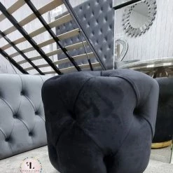 TURKISH Khalifah Round Luxury Velvet Stools - Available In Many Colours SALE ITEMS