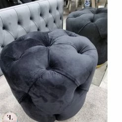 TURKISH Khalifah Round Luxury Velvet Stools - Available In Many Colours SALE ITEMS