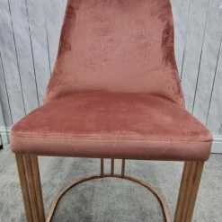 Furniture Imports LTD SALE ITEMS Hilton Rose Gold Metal Plating Pink Velvet Dining Chair