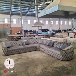 TURKISH Bvlgari Corner Sofa Range Plush Velvet - Choose Combination DUBAI SOFA COLLECTION