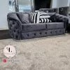 TURKISH Khalifah Sofa 3+2 - Steel & Chrome Plush Velvet