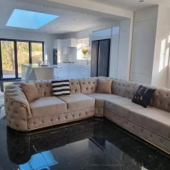 TURKISH Khalifah Corner Sofa Range Plush Velvet - Choose Combination