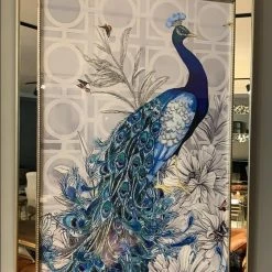 Furniture Imports LTD 3D Glitter Peacock Wall Art 70cm X 100cm