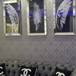 Furniture Imports LTD 3D Glitter Wall Art Angle Wings