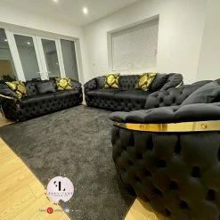 TURKISH DUBAI SOFA COLLECTION Bvlgari Sofa 3+2 Range Plush Velvet - Choose Combination