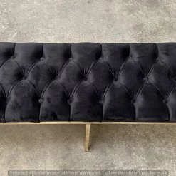 Furniture Imports LTD Sahara Metal Plating Plush Soft Velvet Bench