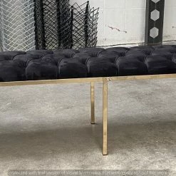Furniture Imports LTD Sahara Metal Plating Plush Soft Velvet Bench