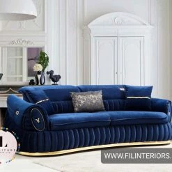 TURKISH DUBAI SOFA COLLECTION Castillo Velvet Sofa 3+2 Range Plush Velvet - Choose Combination