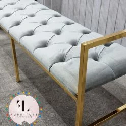 Furniture Imports LTD Sahara Metal Plating Plush Soft Velvet Bench