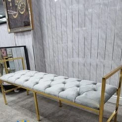 Furniture Imports LTD Sahara Metal Plating Plush Soft Velvet Bench