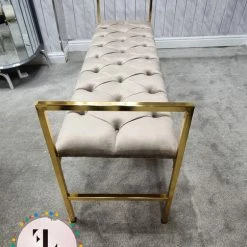 Furniture Imports LTD Sahara Metal Plating Plush Soft Velvet Bench