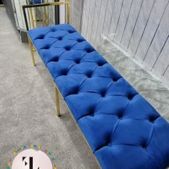 Furniture Imports LTD Sahara Metal Plating Plush Soft Velvet Bench