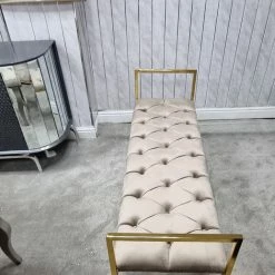 Furniture Imports LTD Sahara Metal Plating Plush Soft Velvet Bench