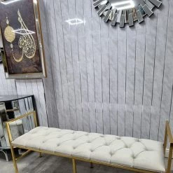 Furniture Imports LTD Sahara Metal Plating Plush Soft Velvet Bench