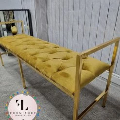 Furniture Imports LTD Sahara Metal Plating Plush Soft Velvet Bench