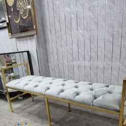 Furniture Imports LTD Sahara Metal Plating Plush Soft Velvet Bench