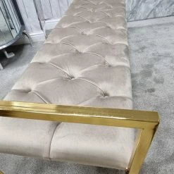 Furniture Imports LTD Sahara Metal Plating Plush Soft Velvet Bench