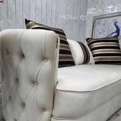 Furniture Imports LTD Rolex Premium Sofa 2 Seater In Cream & Gold