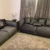TURKISH Elmira 3+3 Seater In Grey & Chrome Plush Velvet