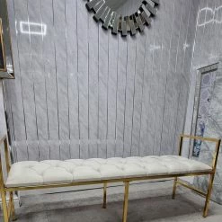 Furniture Imports LTD Sahara Metal Plating Plush Soft Velvet Bench